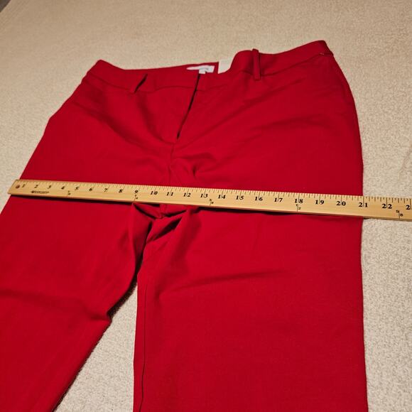 NWT Liz Claiborne Emma Ankle Women's Red Pants Stretch Mid-Rise Sz 16 - Picture 8 of 10